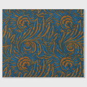 Papier Cadeau Feuille botanique d'acanthe de style sarcelle Will (Plat)