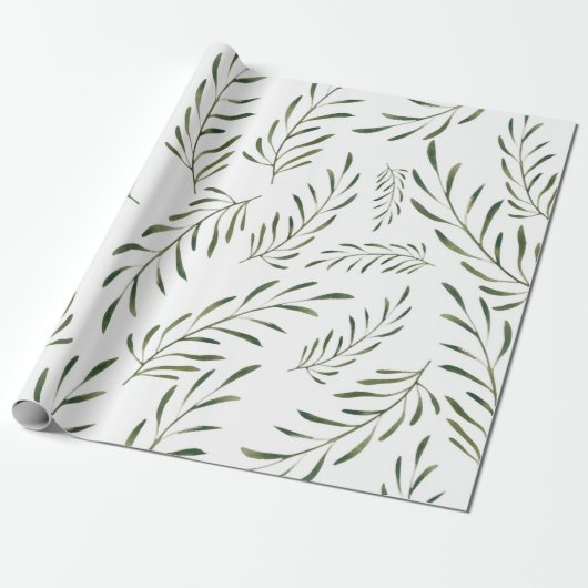 Papier Cadeau feuille botanique motif sans soudure (Déroulé)