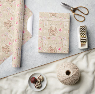 Papier Cadeau Feuille d'autocollants de lapin vintage - Rubans r