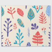 Papier Cadeau Feuille d'automne colorée (Plat)