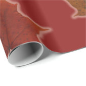 Papier Cadeau Feuille d'automne d'or sur la couleur faite sur (Coin rond)