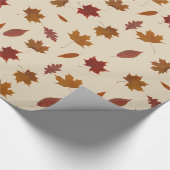 Papier Cadeau Feuille d'automne photographique sur la couleur (Coin)