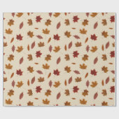 Papier Cadeau Feuille d'automne photographique sur la couleur (Plat)