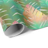 Papier Cadeau Feuille de banane à imprimer hawaïenne (Coin rond)