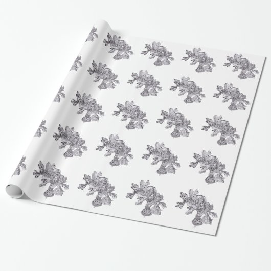 Papier Cadeau Feuille de chute avec des glands (Déroulé)