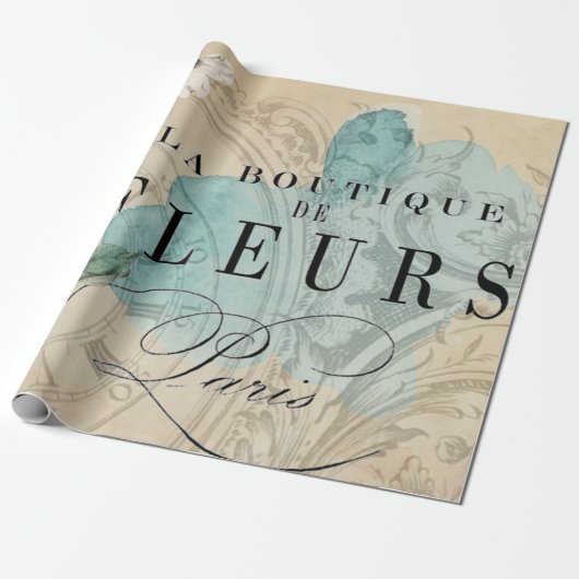 Papier Cadeau Feuille de Decoupage d'oiseau de boutique de La (Déroulé)