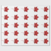 Papier Cadeau Feuille de Érable Rouge Moderne d'Action de Grâce (Plat)