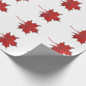 Papier Cadeau Feuille de Érable Rouge Moderne d'Action de Grâce (Coin)