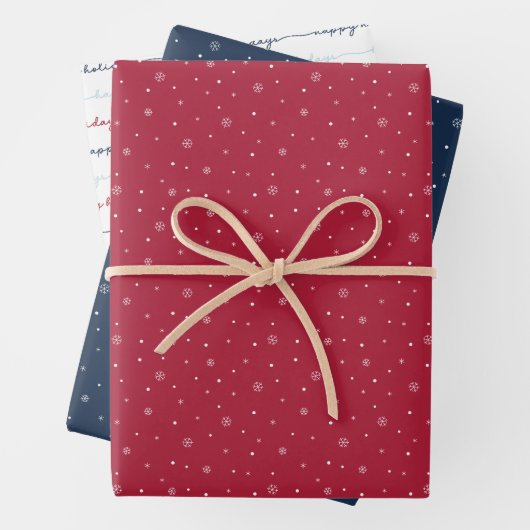 Papier cadeau Feuille de flocon de neige Berry Blu (En situation)