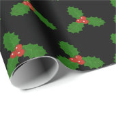 Papier Cadeau Feuille de houx (Coin rond)