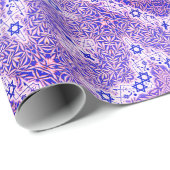 Papier Cadeau Feuille de Magen David et de saule (Coin rond)