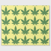 Papier Cadeau Feuille de mauvaises herbes vert sur papier d'enve (Plat)
