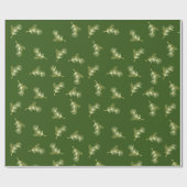 Papier Cadeau Feuille de Noël d'or (Plat)