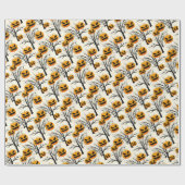 Papier Cadeau Feuille de papier éffrayant Halloween noir orange (Plat)