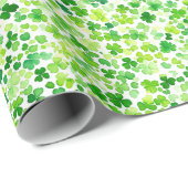 papier cadeau feuille de trèfle vert (Coin rond)