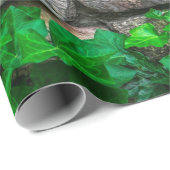 Papier Cadeau Feuille de vigne blanche feuille plante (Coin rond)