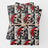 Papier Cadeau Feuille d'enveloppement de Noël crâne (En situation)