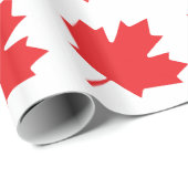 Papier Cadeau Feuille d'érable canadienne de drapeau de jour du (Coin rond)