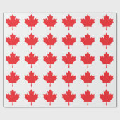 Papier Cadeau Feuille d'érable canadienne de drapeau du Canada (Plat)
