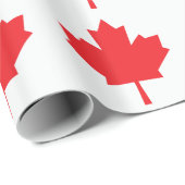 Papier Cadeau Feuille d'érable canadienne de drapeau du Canada (Coin rond)