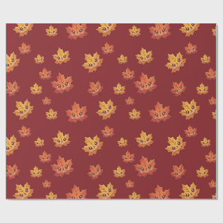 Papier Cadeau Feuille d'érable d'automne
