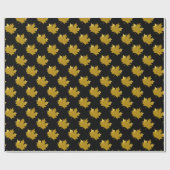 Papier Cadeau Feuille d'érable dorée (Plat)