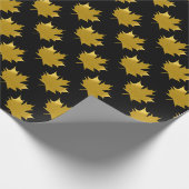 Papier Cadeau Feuille d'érable dorée (Coin)