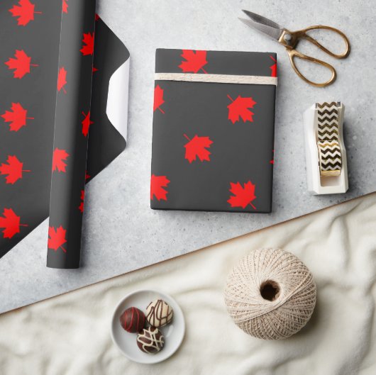 Papier Cadeau Feuille d'érable du chalet canadien (Artisanat)