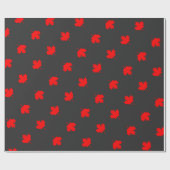 Papier Cadeau Feuille d'érable du chalet canadien (Plat)