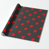 Papier Cadeau Feuille d'érable du chalet canadien (Déroulé)
