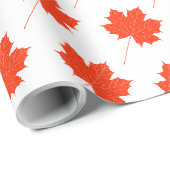 Papier Cadeau Feuille d'érable rouge (Coin rond)