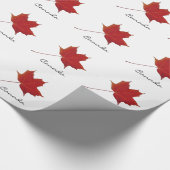 Papier Cadeau Feuille d'érable rouge - Canada (Coin)