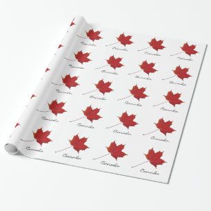 Papier Cadeau Feuille d'érable rouge - Canada