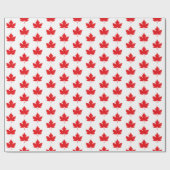 Papier Cadeau Feuille d'érable rouge et blanc (Plat)