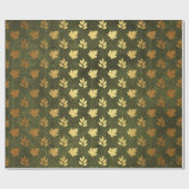 Papier Cadeau Feuille d'or de Thanksgiving (Plat)