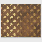 Papier Cadeau Feuille d'or de Thanksgiving (Plat)