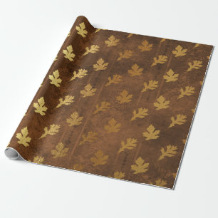Papier Cadeau Feuille d'or de Thanksgiving