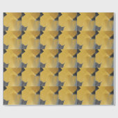 Papier Cadeau Feuille d'or, design noir abstrait (Plat)