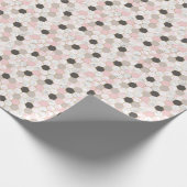 Papier Cadeau Feuille d'or géométrique, motif hexagone en marbre (Coin)