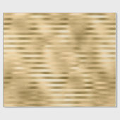 Papier Cadeau Feuille dorée rayée (Plat)