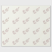 Papier Cadeau Feuille Dusty Rose Mariages rose ivoire blanc (Plat)