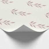 Papier Cadeau Feuille Dusty Rose Mariages rose ivoire blanc (Coin)