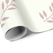 Papier Cadeau Feuille Dusty Rose Mariages rose ivoire blanc (Coin rond)
