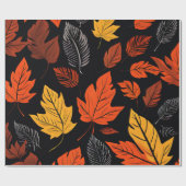 Papier Cadeau Feuille en chute : Conception classique d'automne (Plat)
