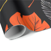 Papier Cadeau Feuille en chute : Conception classique d'automne (Coin rond)