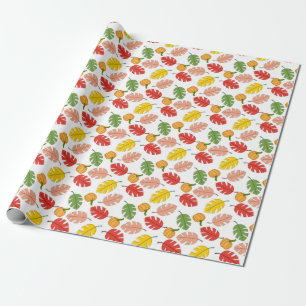 Papier Cadeau Feuille et Citrouille