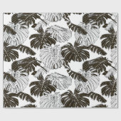 Papier Cadeau Feuille Monstera motif continu (Plat)