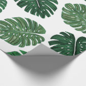 Papier Cadeau Feuille peint à la main tropical d'usine de (Coin)