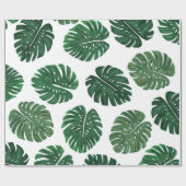 Papier Cadeau Feuille peint à la main tropical d'usine de (Plat)