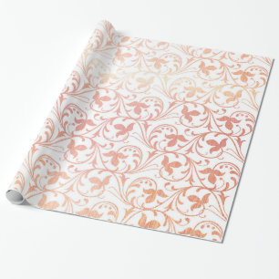 Papier Cadeau Feuille rose élégant et remous d'or